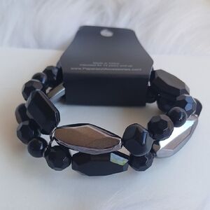 Paparazzi Black and Silver Beaded Bracelet